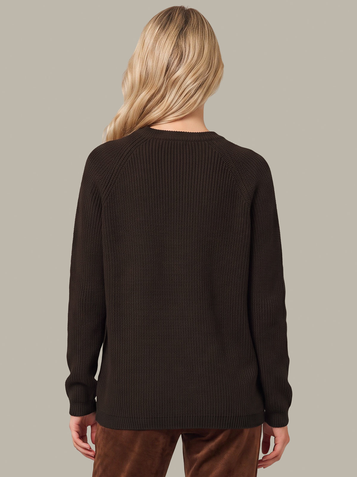 Emma: Crewneck Shaker Stitch Cotton Sweater