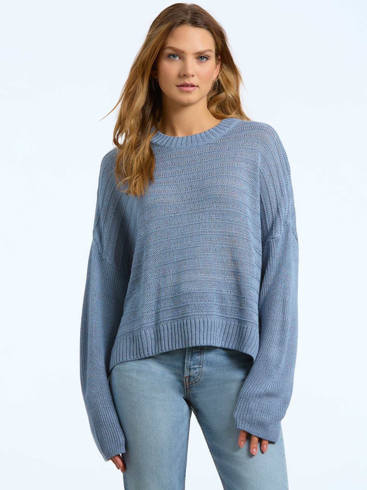Aria: Open Stitch Crewneck Sweater