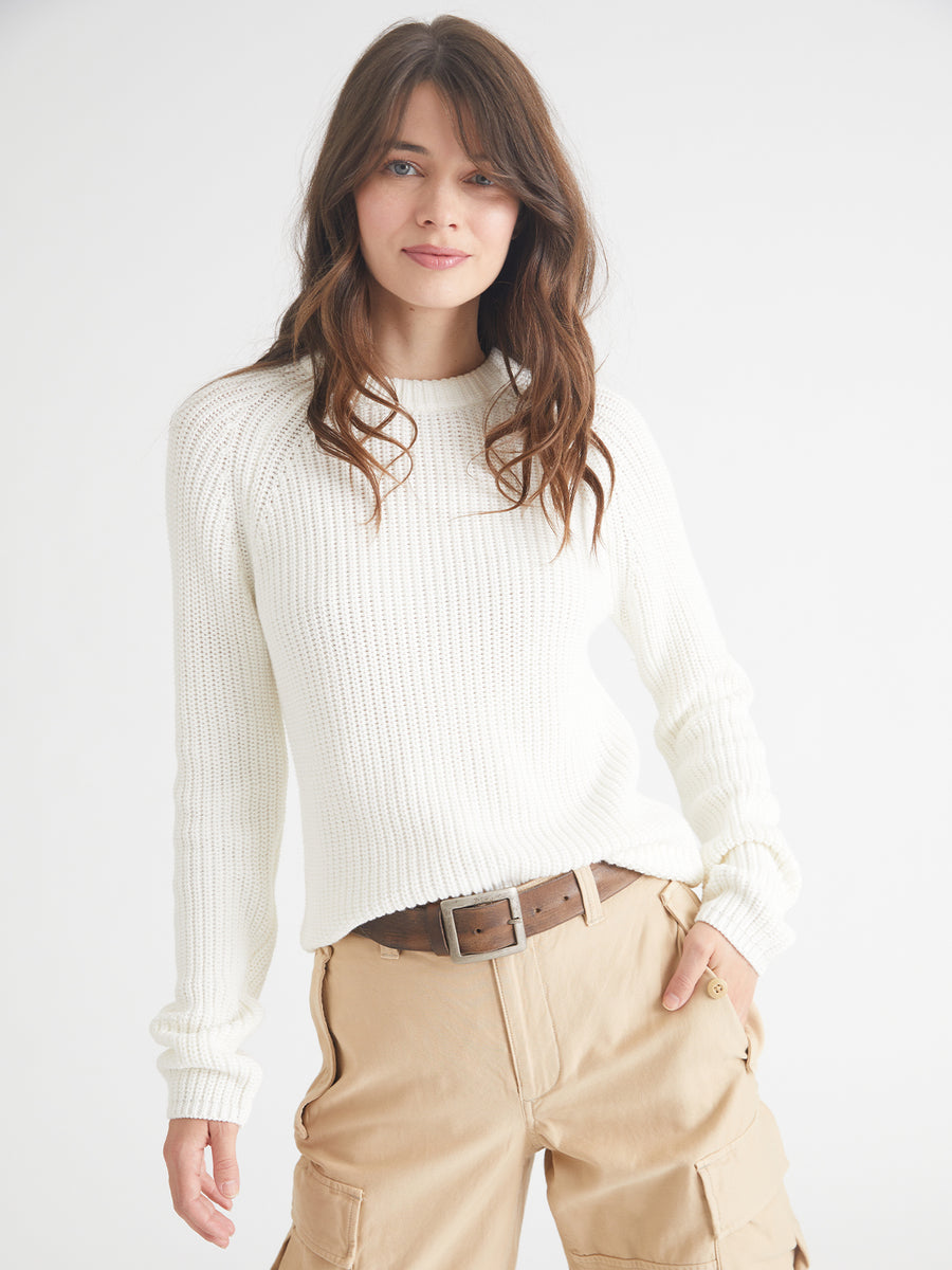 Jane: Cotton Shaker Stitch Raglan Sleeve Sweater