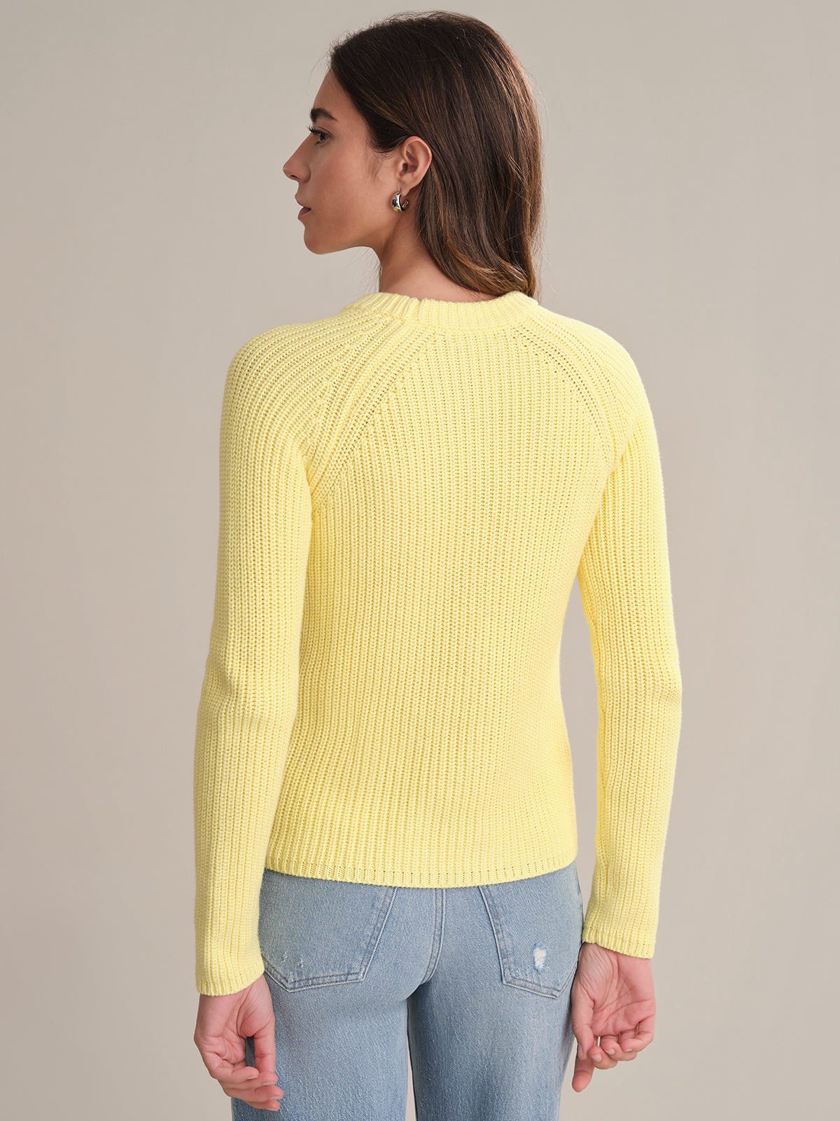 Jane: Crewneck Shaker Stitch Cotton Sweater