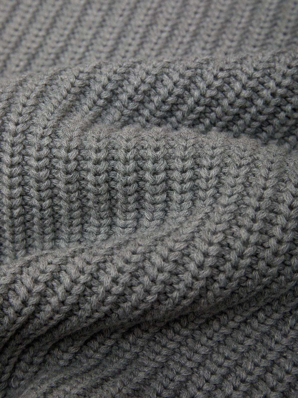 Close-up of a gray knitted fabric texture
