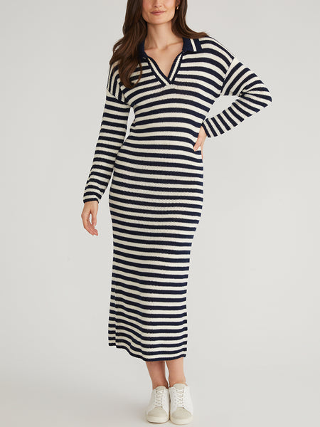 525 America Raya: Stripe Polo Dress