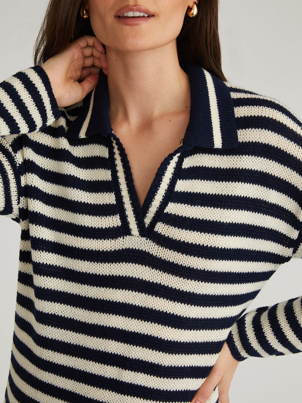 striped cotton polo sweater dress 525 America Raya Polo Sweaterdress