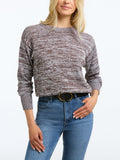 Ella: Marled Cut Out Back Sweater