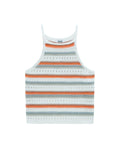 Jinney: Stripe Crochet Halter Tank