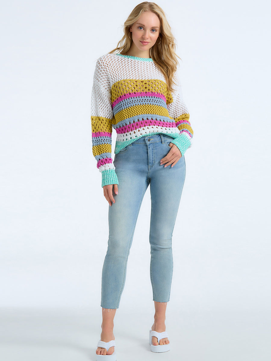 Arya: Stripe Crochet Sweater