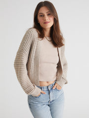 Raven: Cropped Open Cardigan
