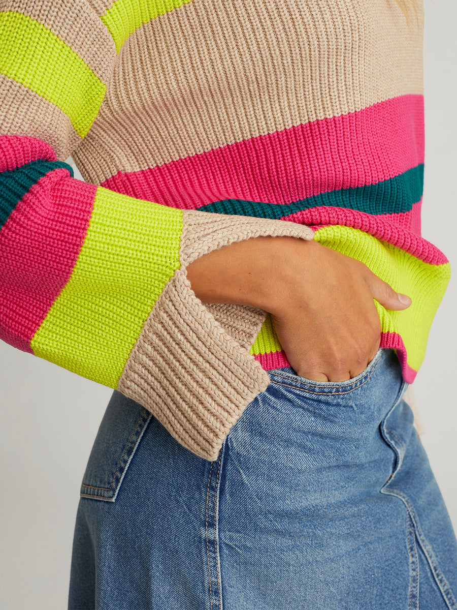 Giana: Stripe Turtleneck Pullover Sweater