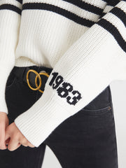 Norah: 1983 Stripe Half-Zip Sweater