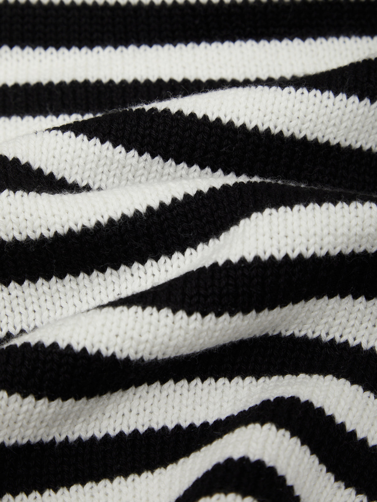 Close-up of black and white striped fabric pattern