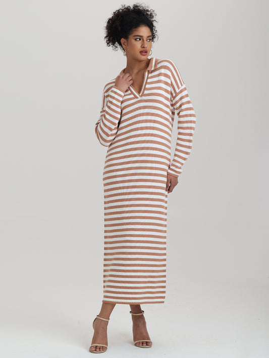 Raya: Stripe Polo Cotton Dress