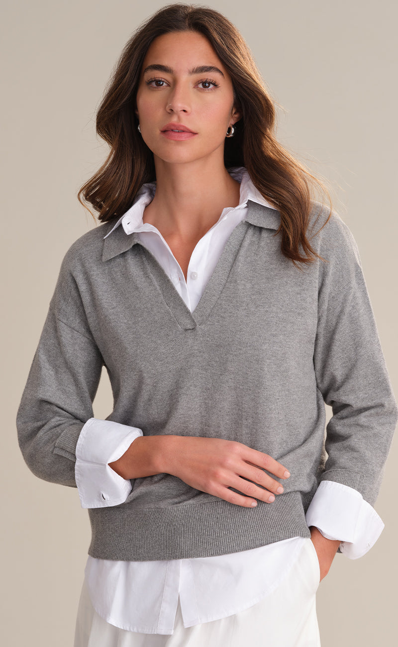 Emma: Crewneck Shaker Stitch Cotton Sweater