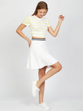 Larissa: Stripe Waist Pleated Tennis Skirt