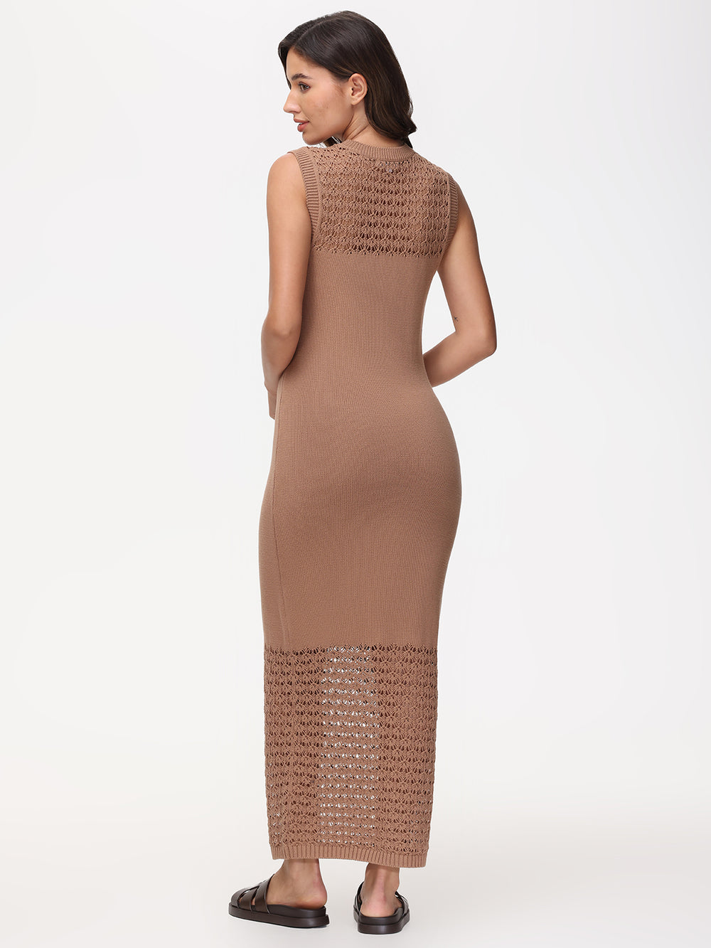 525 America Tori: Cotton Crochet Maxi Dress Cinnamon / M