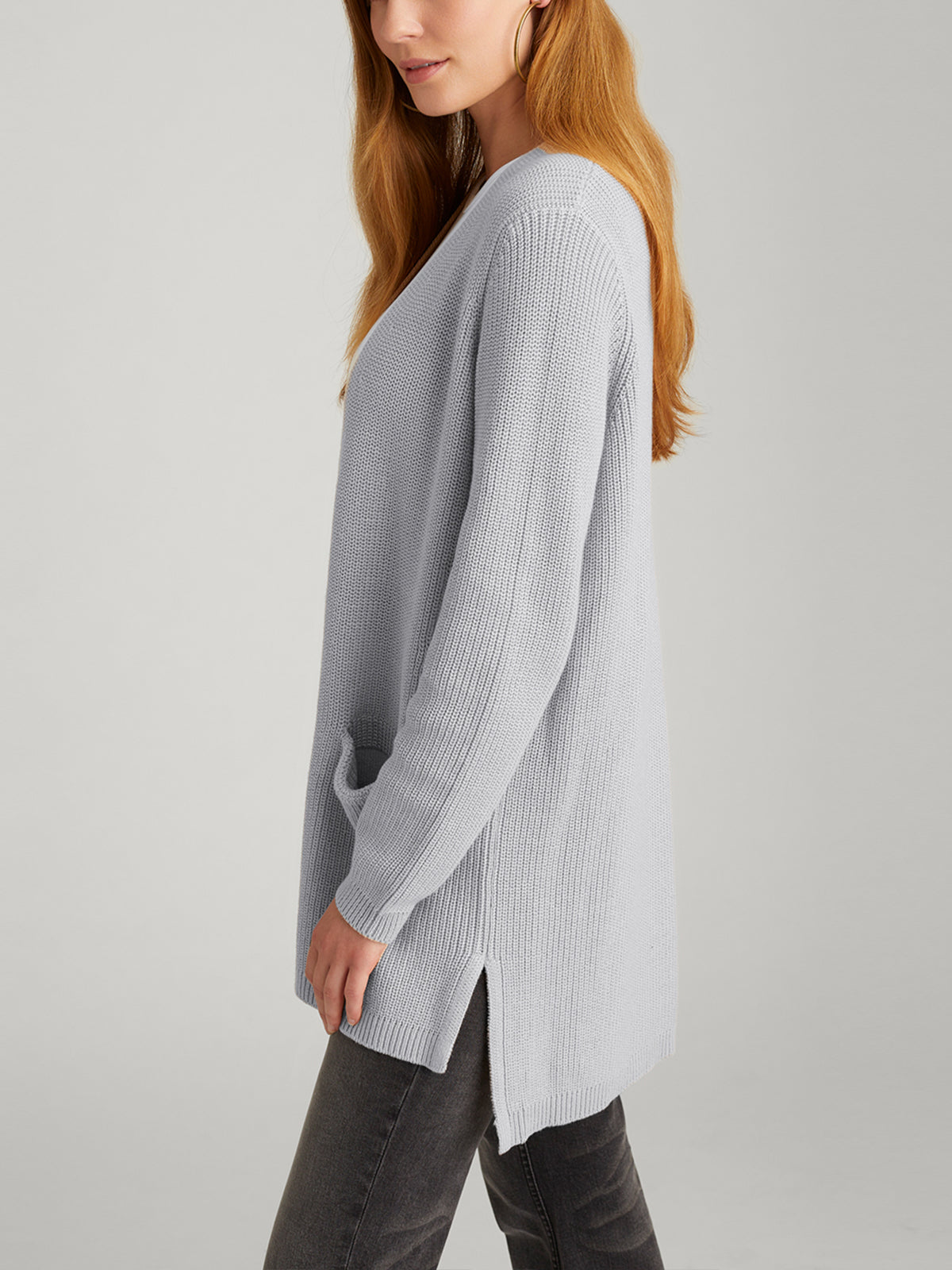 Emma: Shaker Stitch Open Cardigan