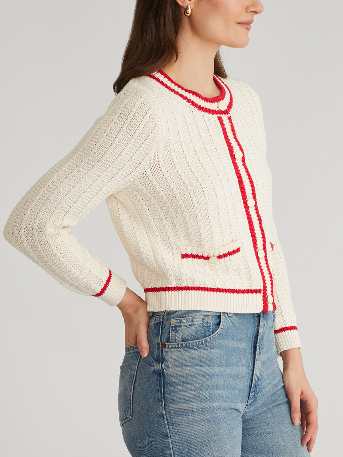 Laurel: Crewneck Tipped Cardigan
