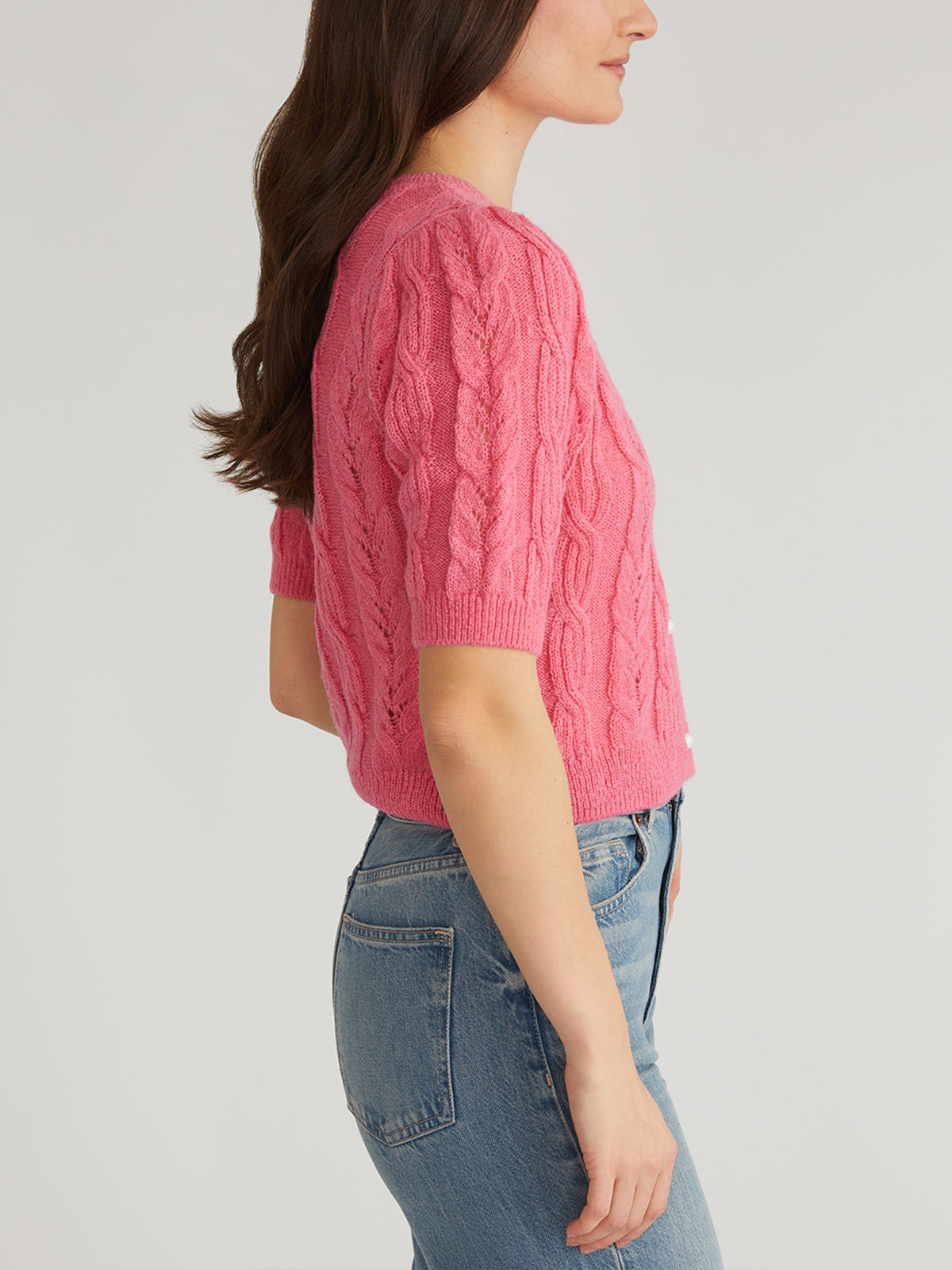 Lacey: Puff Sleeve Crew Cardigan