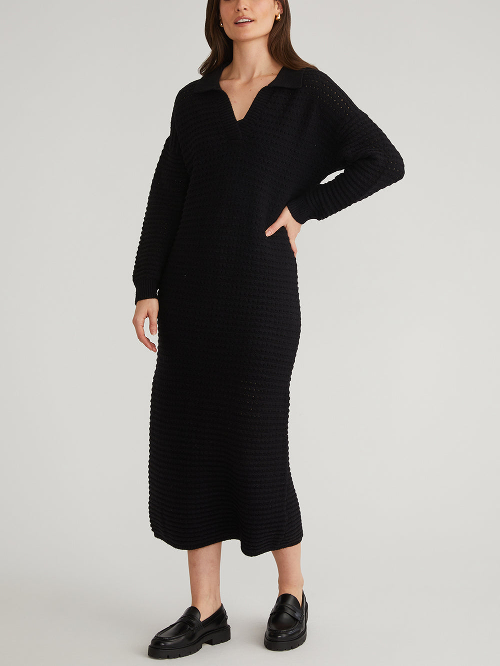 polo dress knit 525 America Raya: Pointelle Black / XL wrap skirt for an 9.17FF25 Bespoke Dressing Rooms & Option:Skirt only