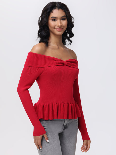 カットソー(長袖/七分) borders at balcony sweat peplum top 販売 中ファッション - BORDERS at BALCONY 21SS SWEAT PEPLUM TOP