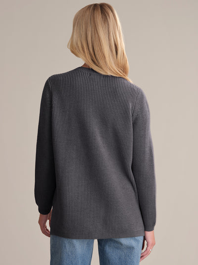 Emma Shaker Stitch Sweater in Charcoal by 525 America main image 0