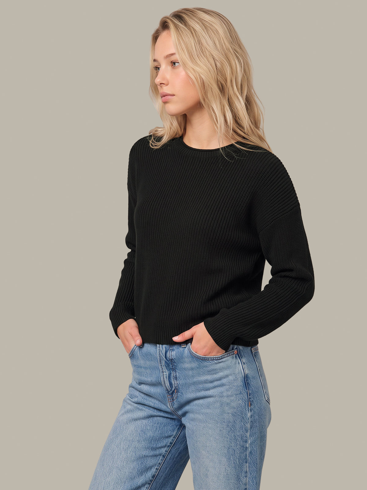 Daphne: Cropped Cotton Pullover