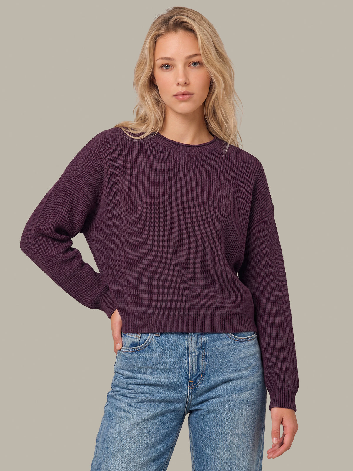 Daphne: Cropped Cotton Pullover