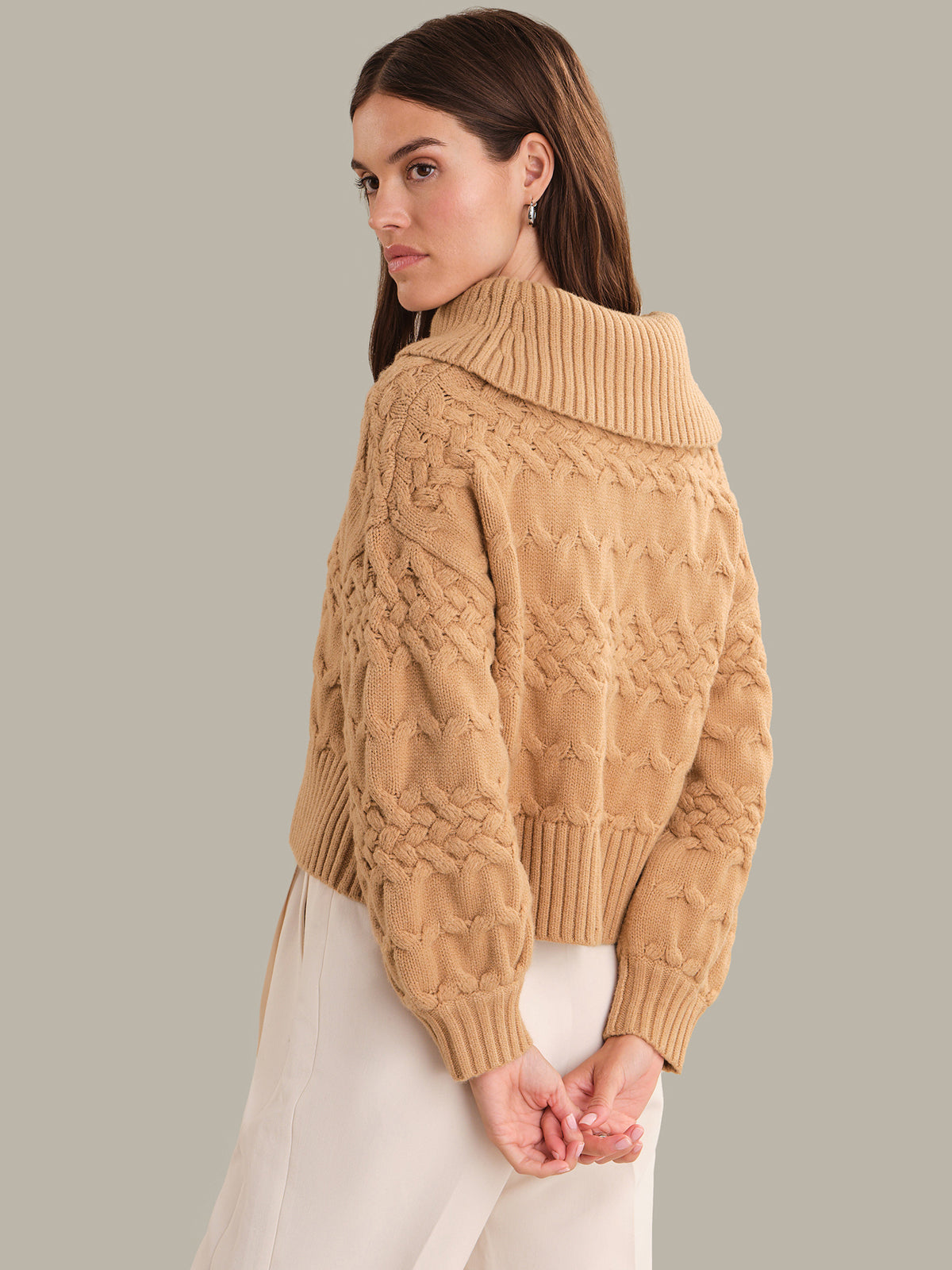 Vera: Mixed Cable Knit Turtleneck Sweater