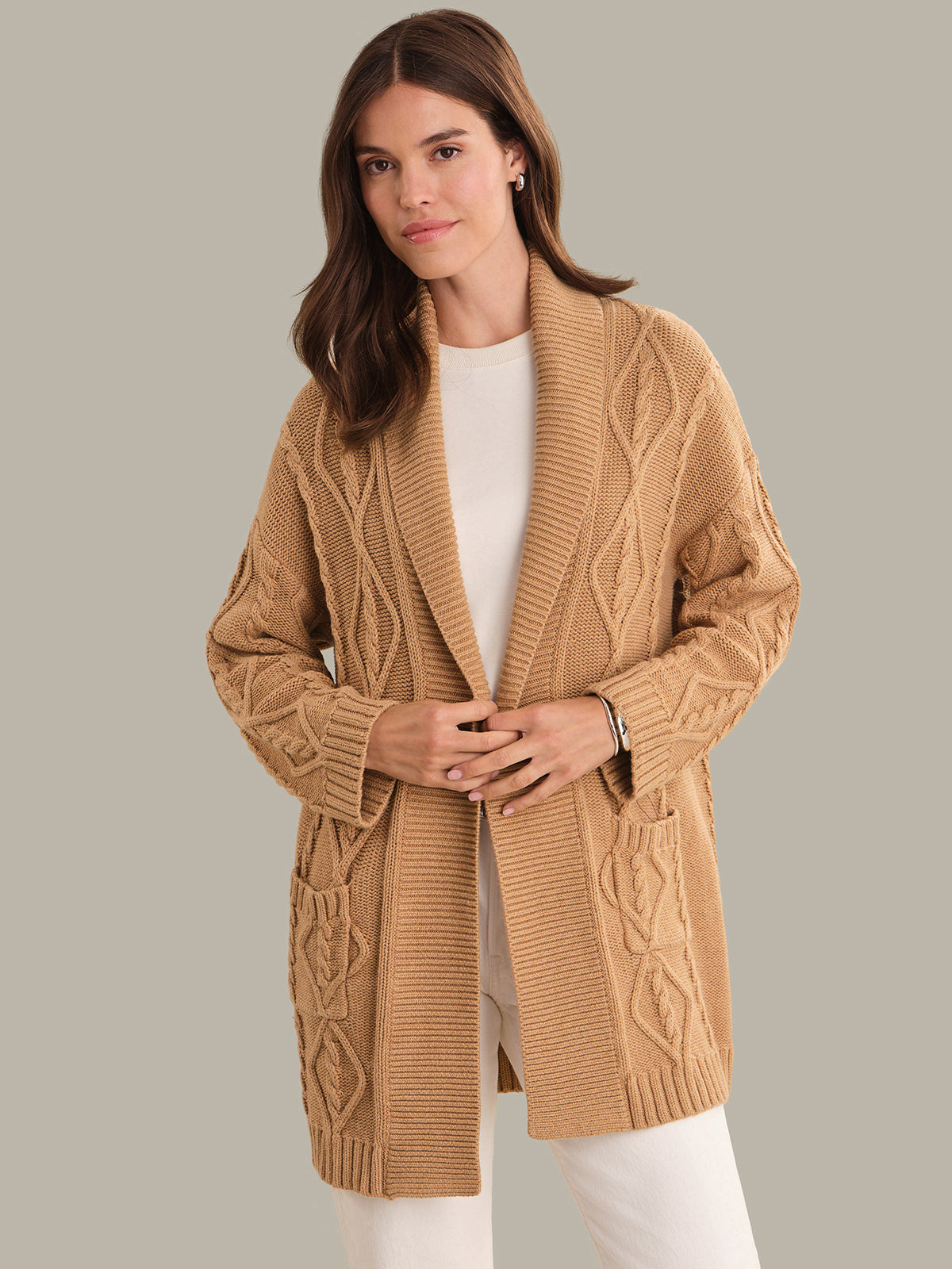 525 America Sandra: Cable Knit Cardigan