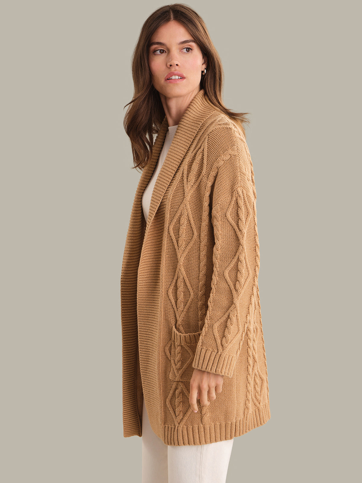 525 America Sandra: Cable Knit Cardigan