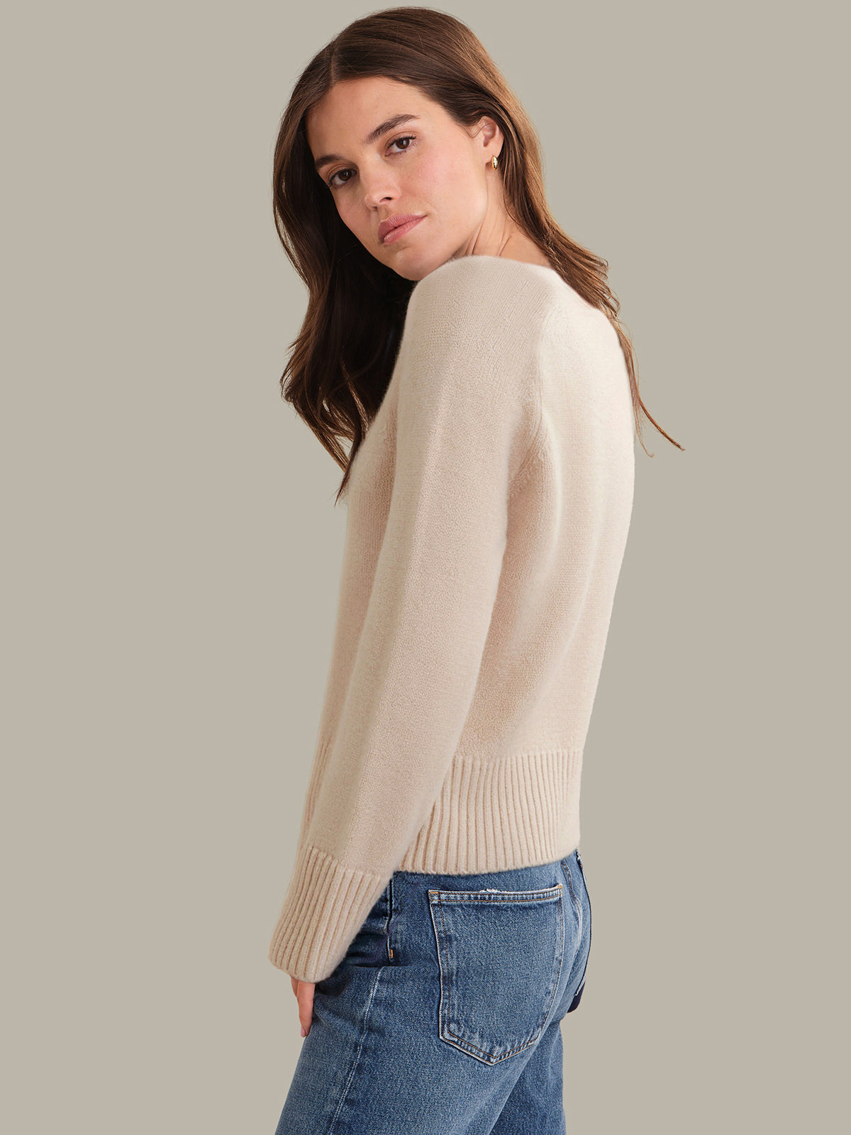 525 America Alina: Cashmere Blend V-Neck Sweater