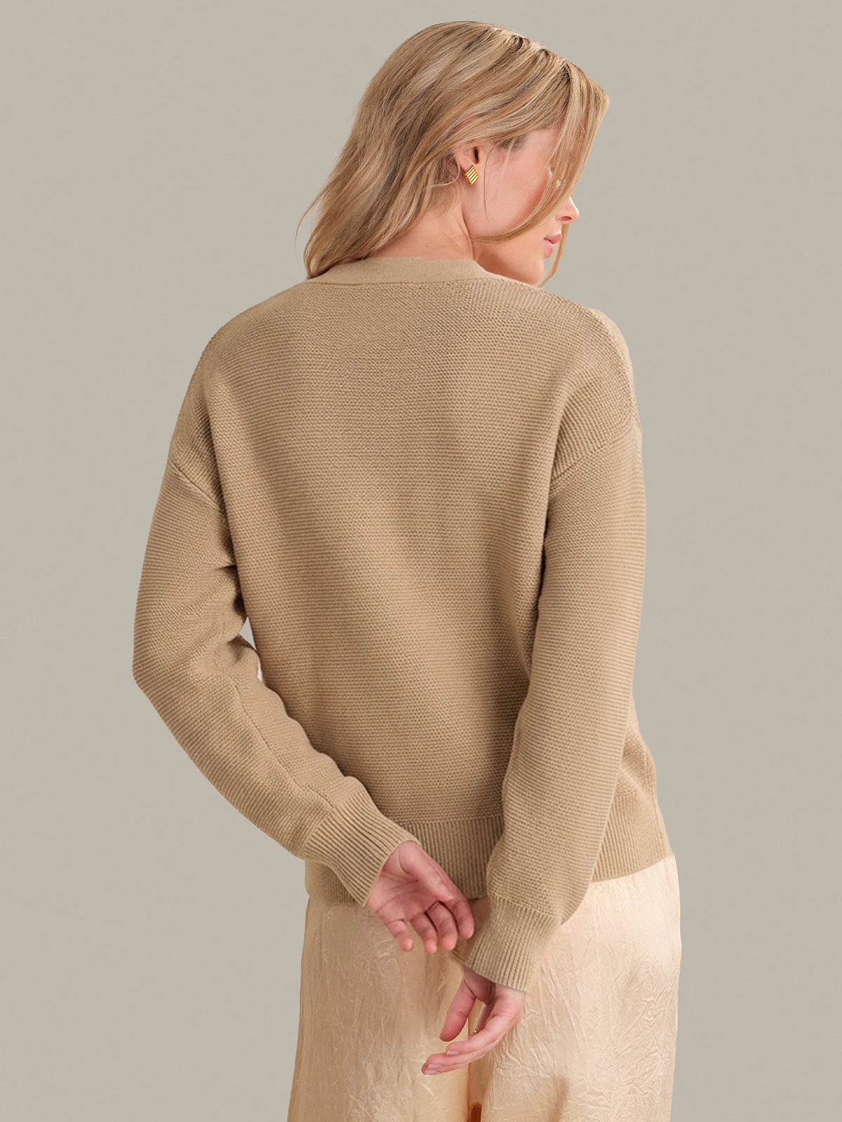 Emy: Crewneck Cotton Cardigan