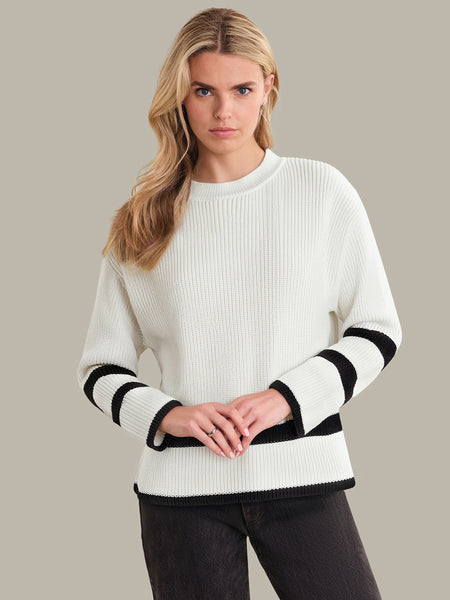 525 America Eliza: Stripe Crewneck Cotton Sweater