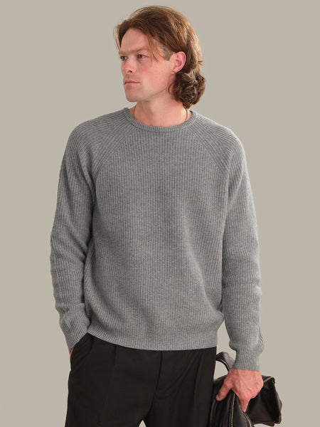 525 America Men's Cashmere Shaker Stitch Crewneck Sweater