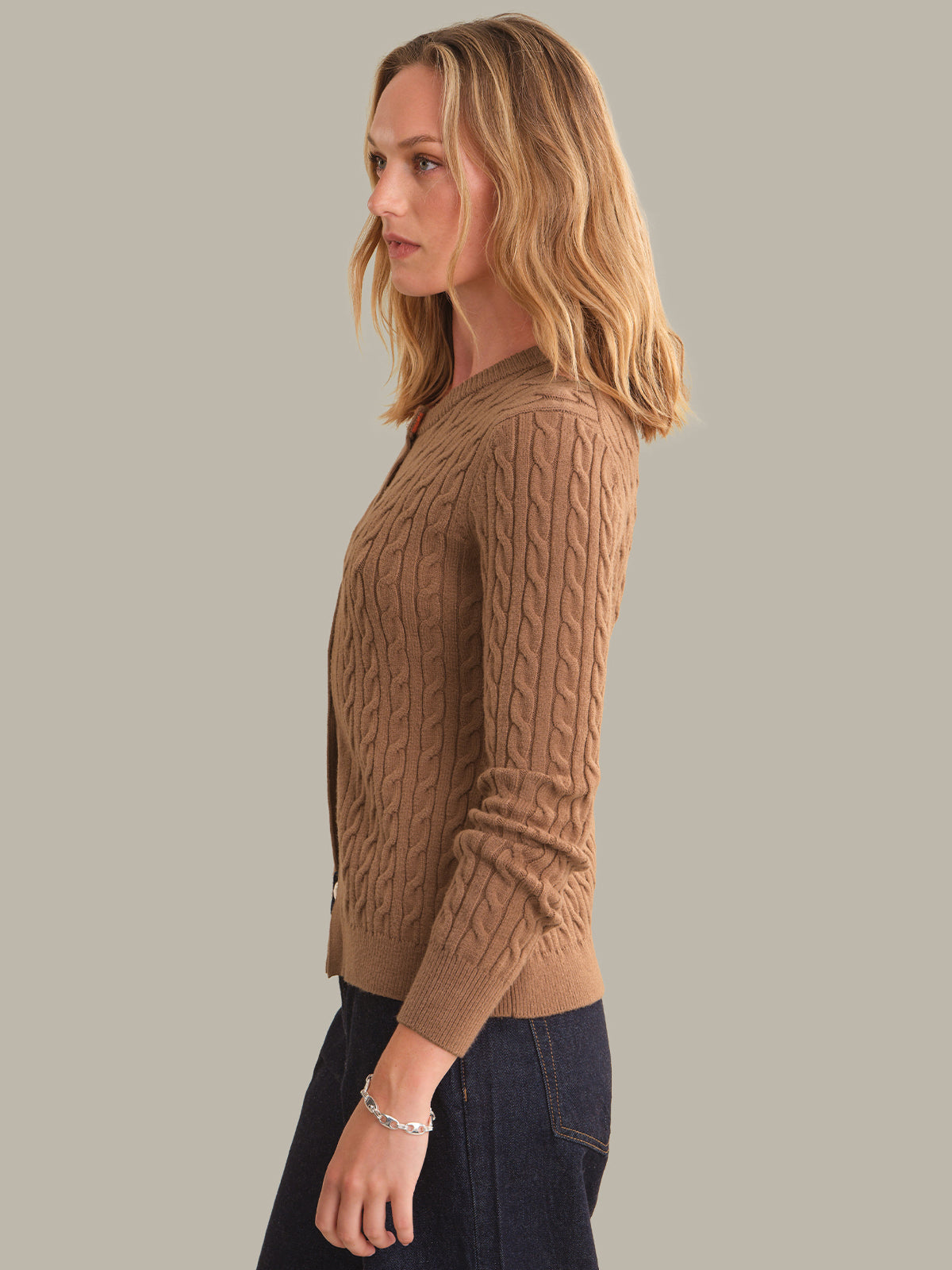 Juliette Cable Split Hem Cardigan