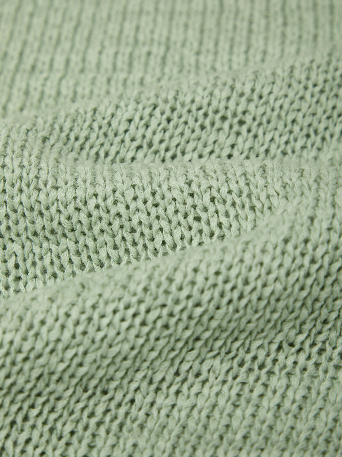 トップス 70s green Acryl knit made in USA 525 America Terri: Roll Edge Short Sleeve Sweater