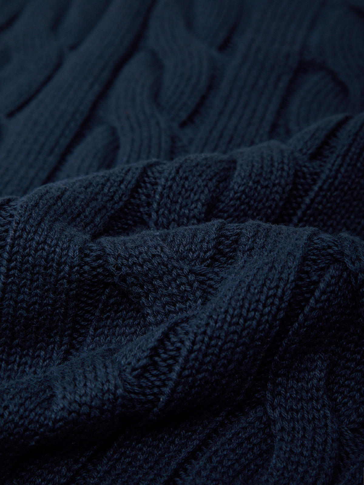 Close-up of dark blue knitted fabric