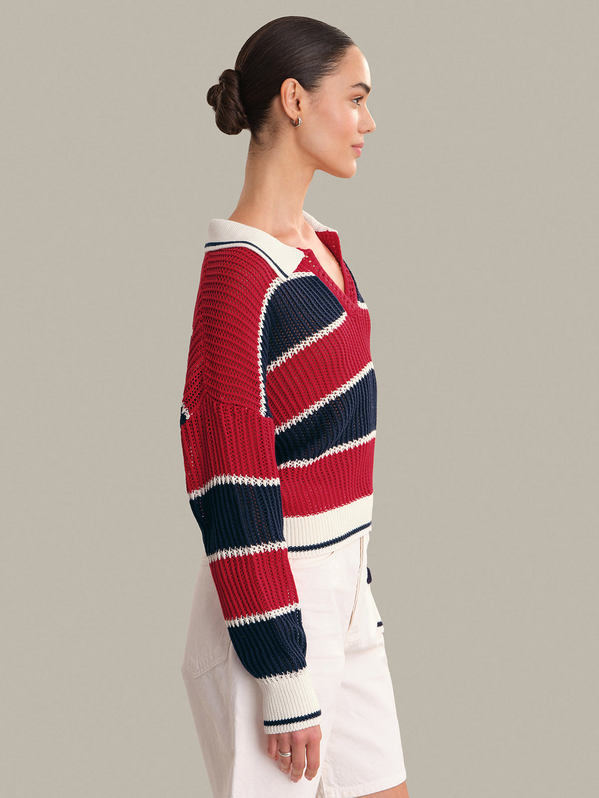 Alexa Rugby Stripe Polo Pullover