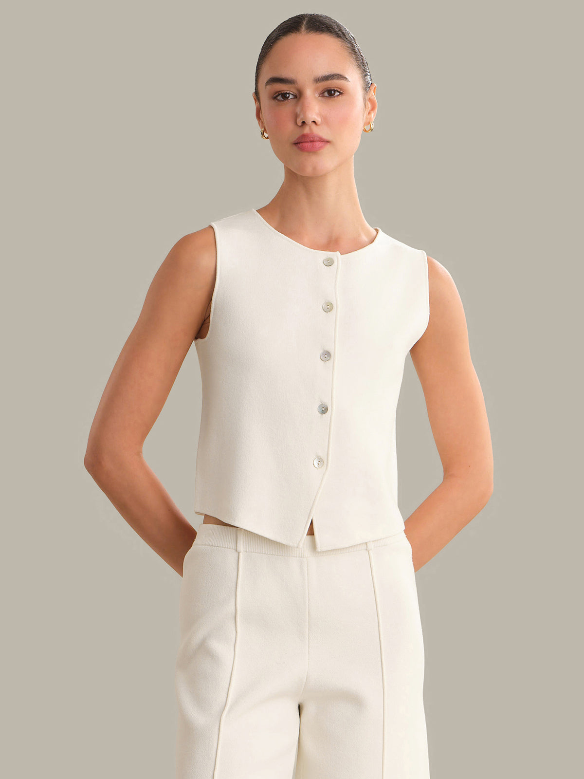 Francesca Button Front Vest