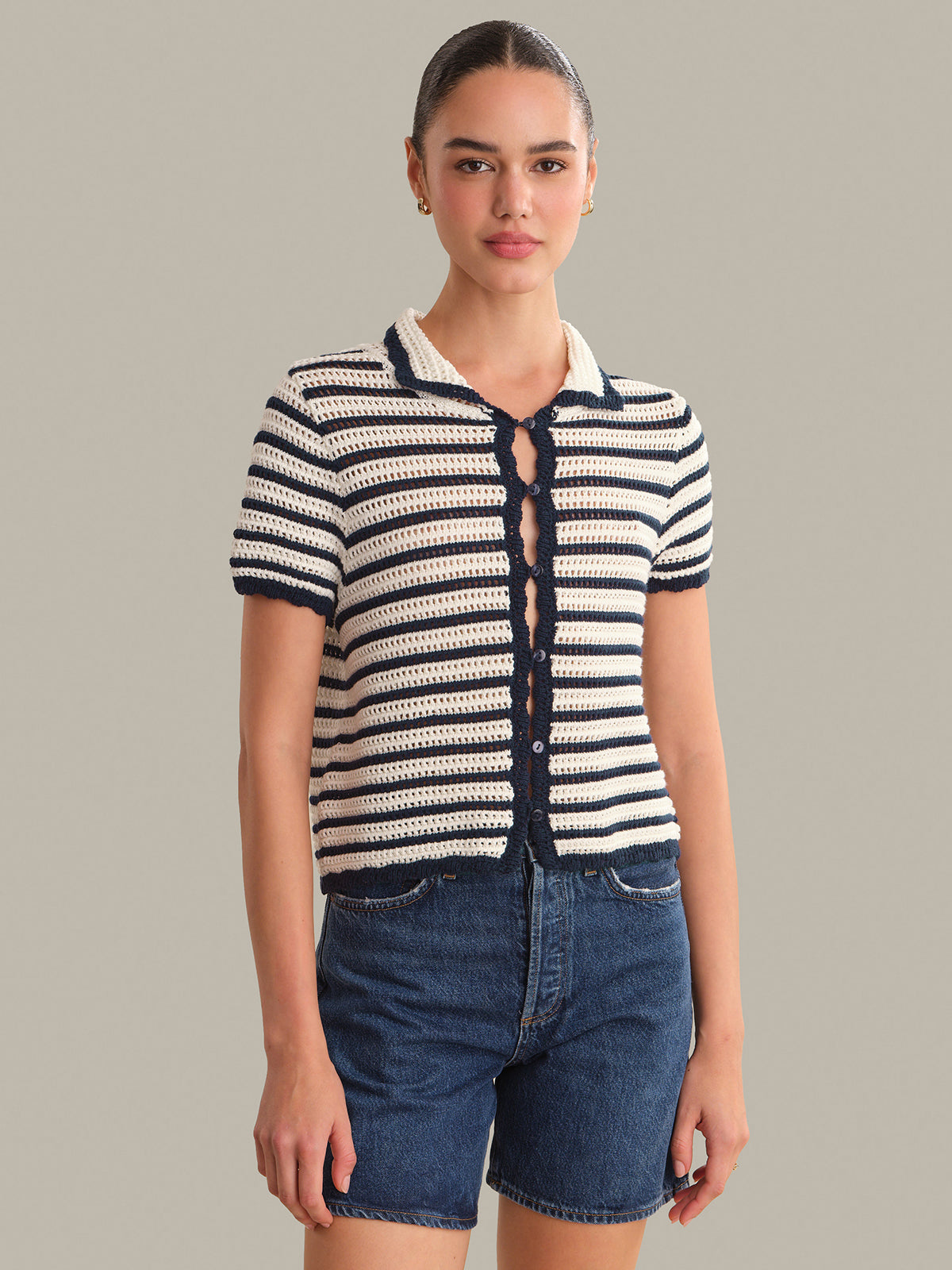 Leilani Collared Button Front Cardi
