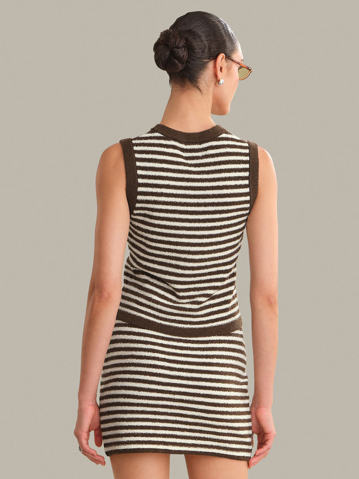 Alessia Teddy Stripe Crew Neck Tank