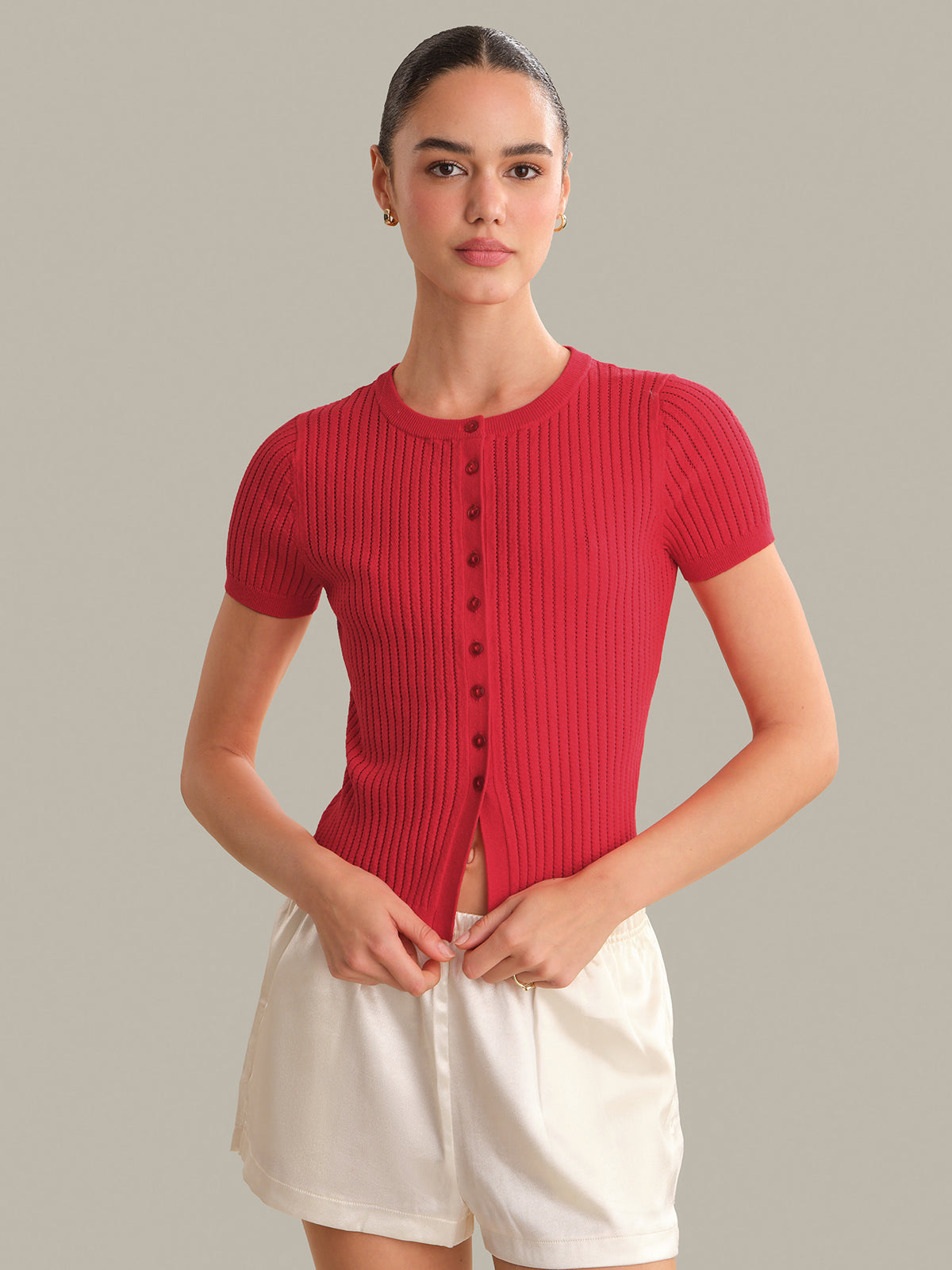 Anna Short Sleeve Button Down Cardi