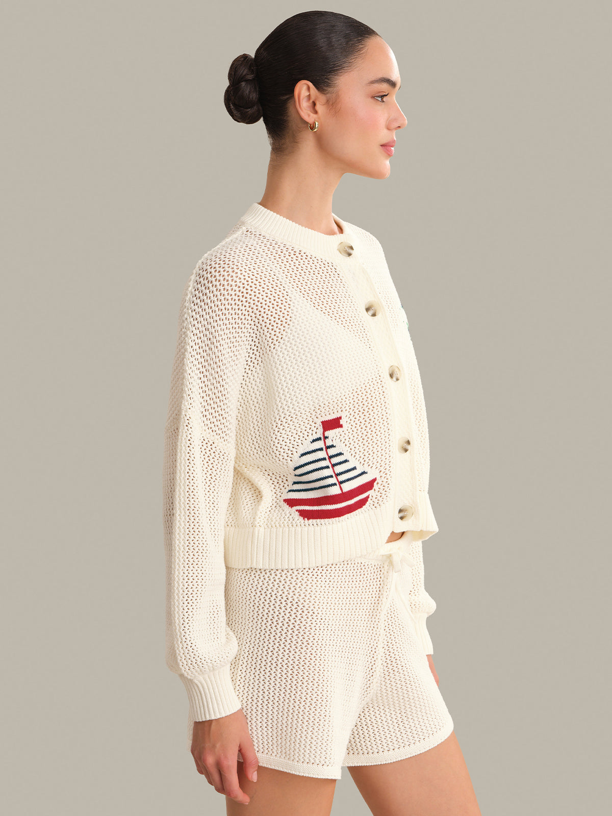 Tide Mesh Nautical Cardigan