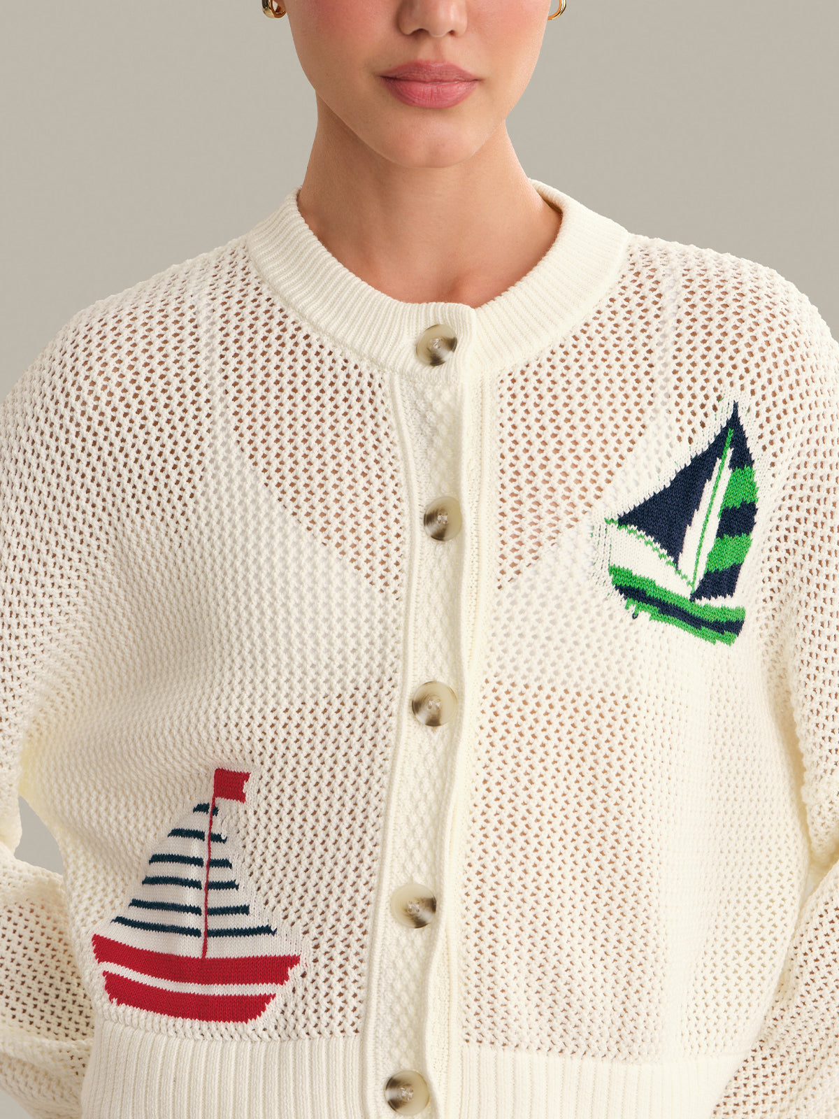 Tide Mesh Nautical Cardigan