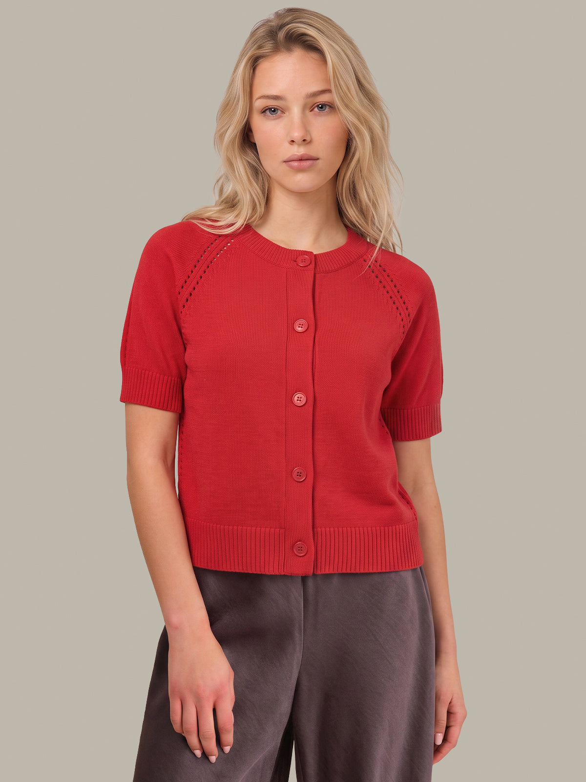 Melody: Cotton Button Down Cardigan