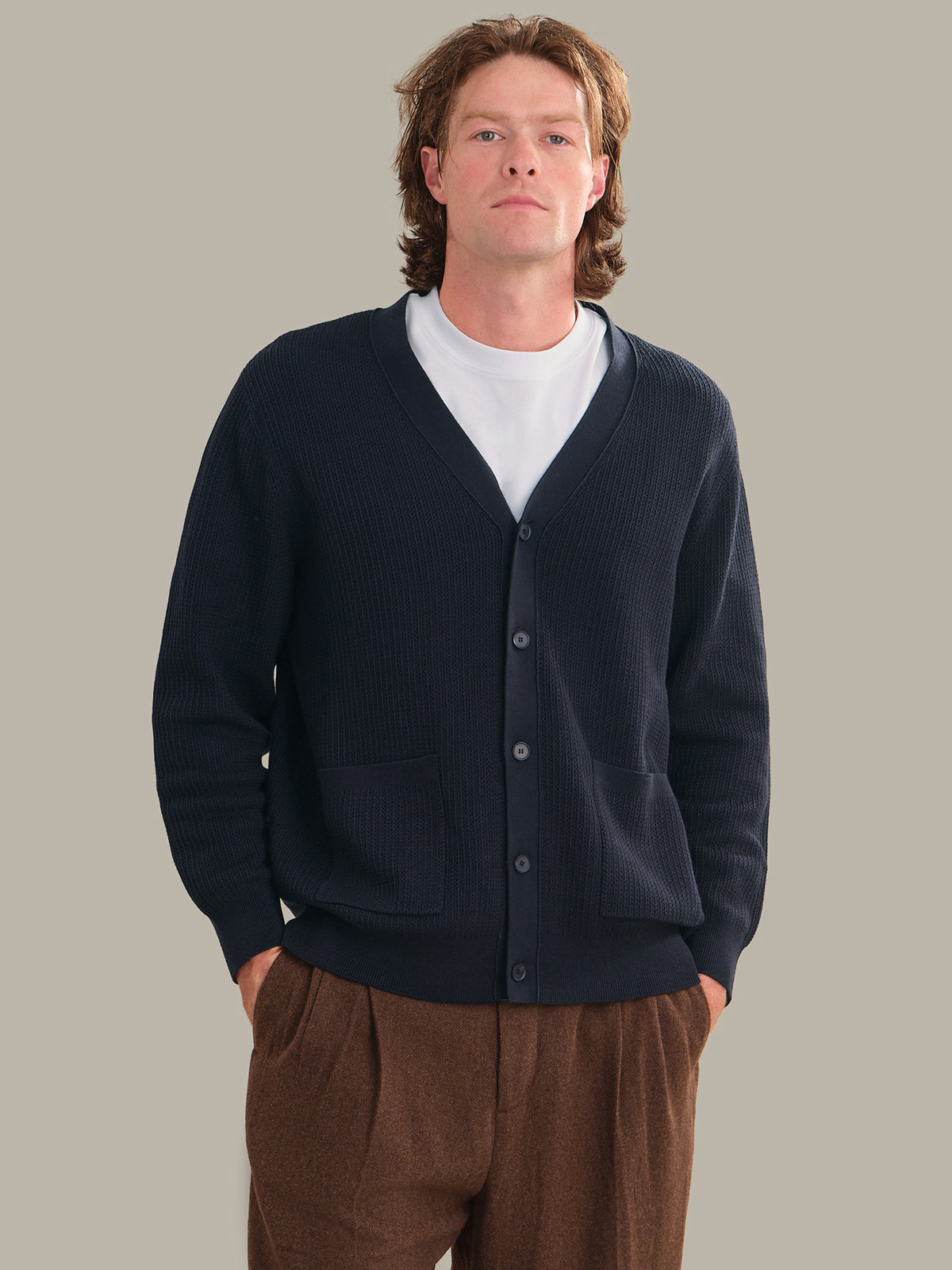 Men's Cotton V-Neck Cardigan