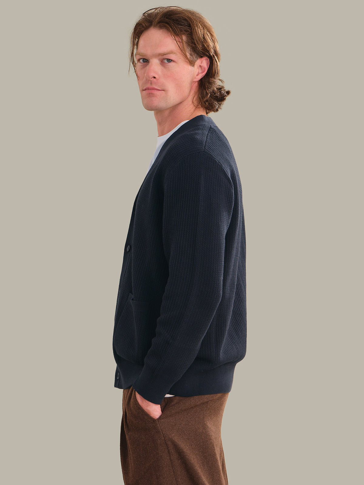 525 America Men's Cotton V-Neck Cardigan