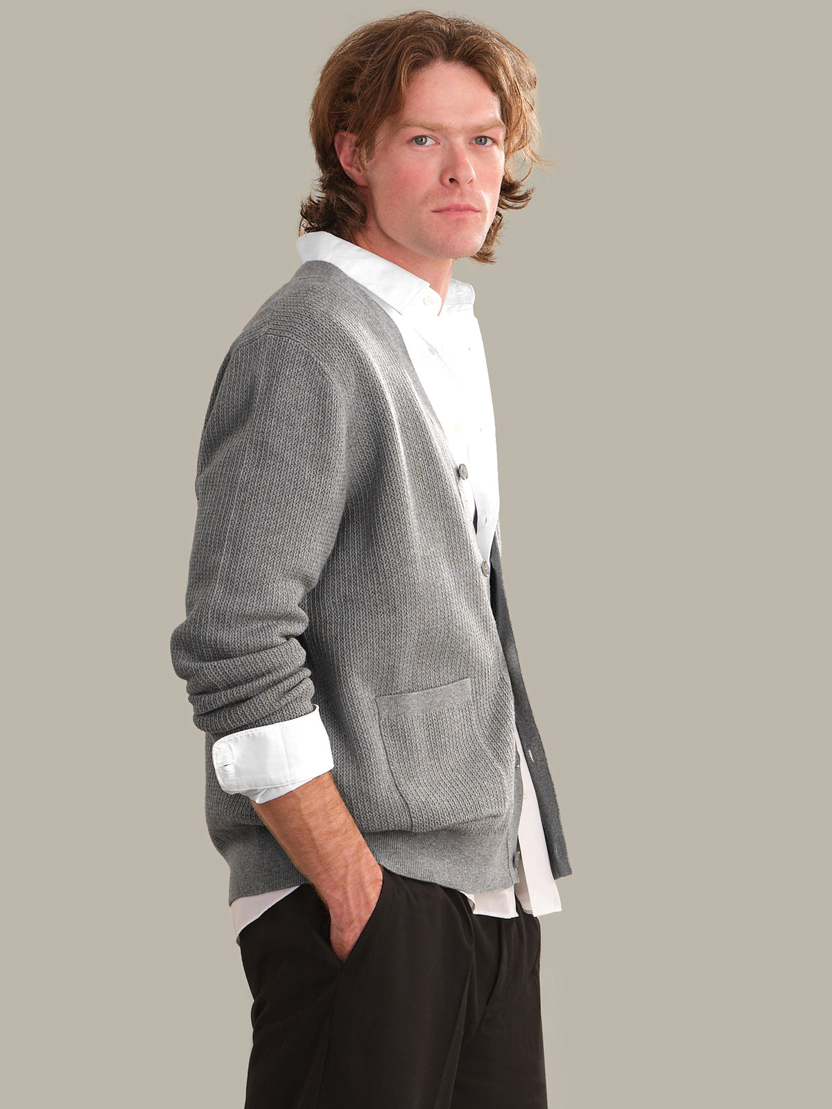 525 America Men's Cotton V-Neck Cardigan