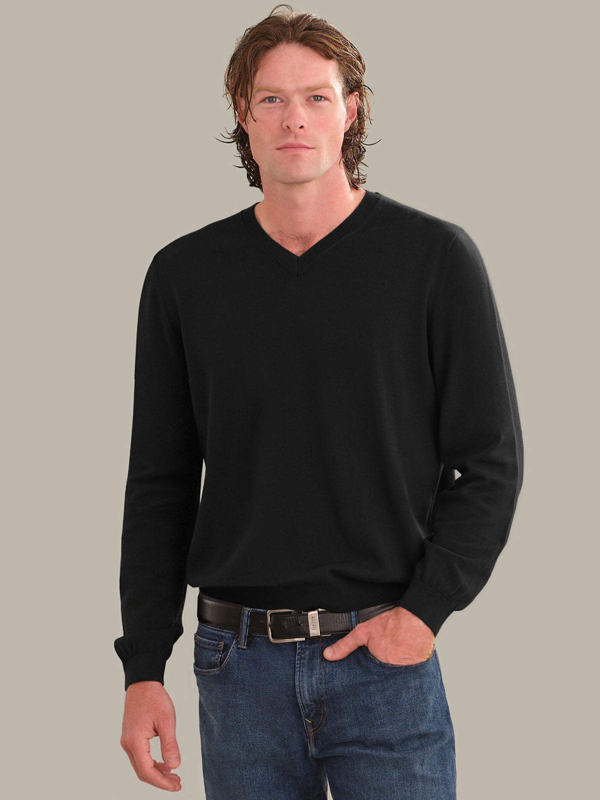 Grant: Men's Cotton V-Neck Sweater