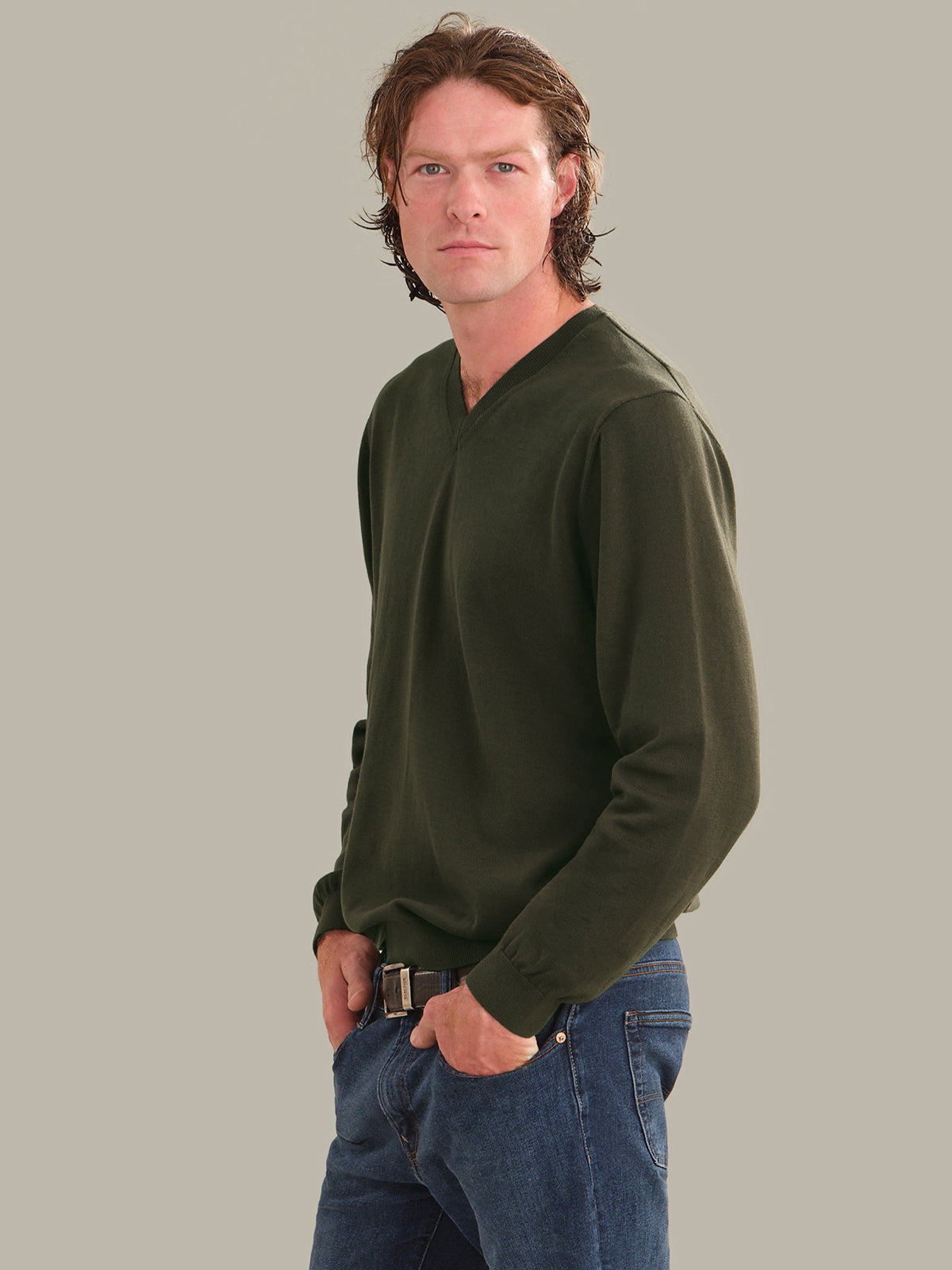 Men's Cotton V-Neck Sweater