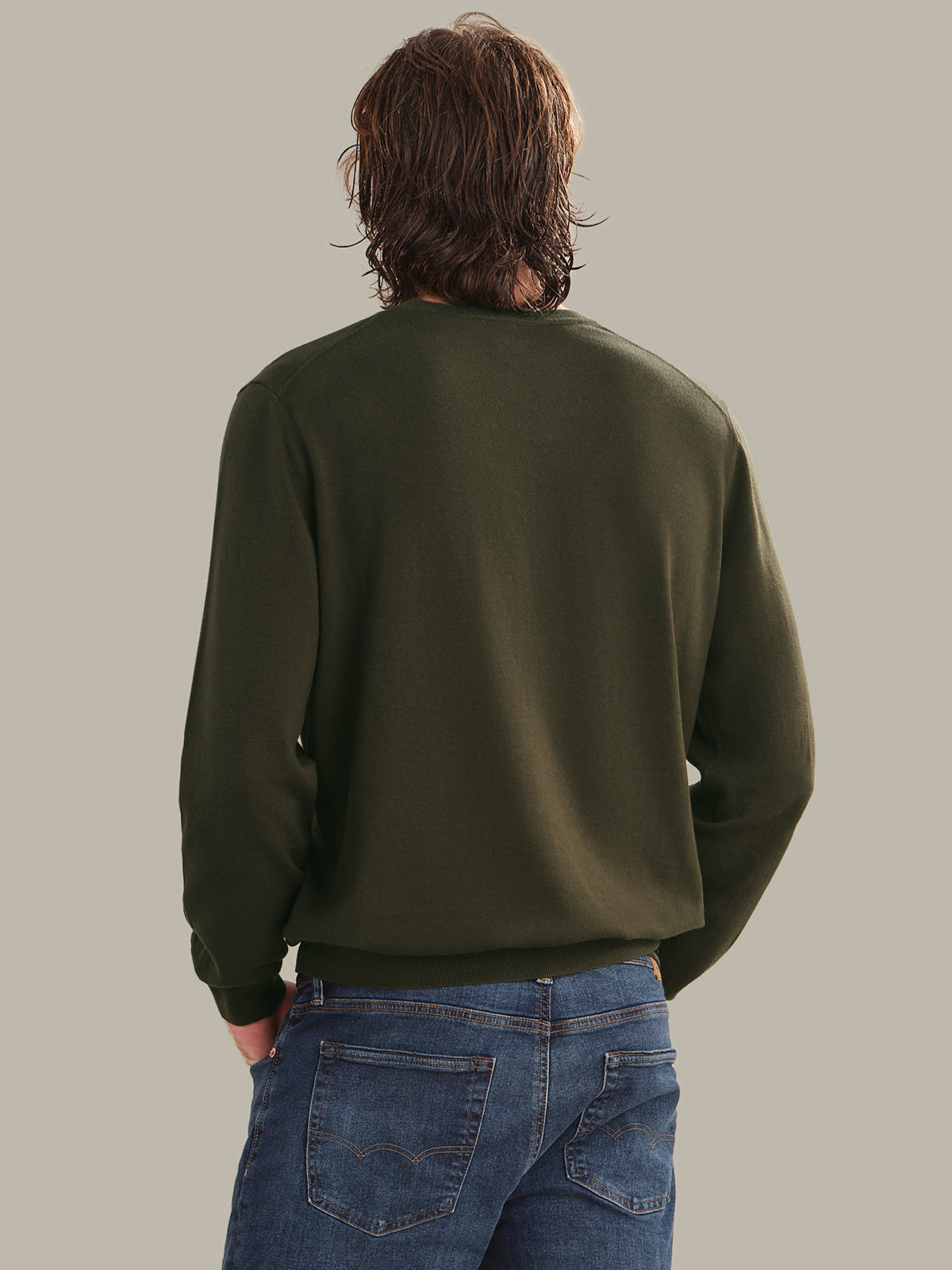 Men's Cotton V-Neck Sweater